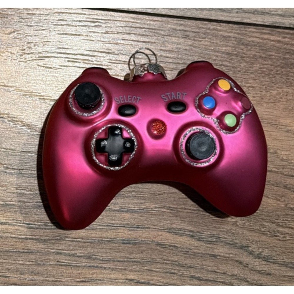 Robert Stanley PS Style Video Game Controller Glass Pink Christmas‎ Ornament